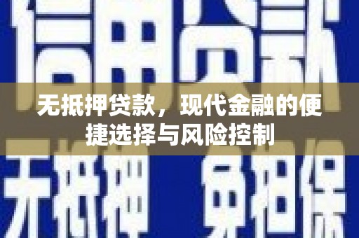 南开无抵押贷款，现代金融的便捷选择与风险控制