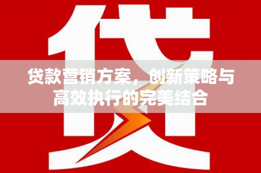通霄贷款营销方案，创新策略与高效执行的完美结合