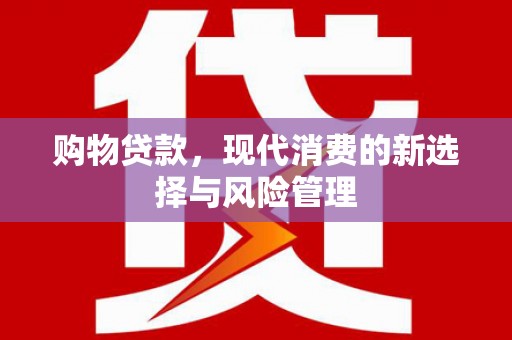 瑞芳购物贷款，现代消费的新选择与风险管理