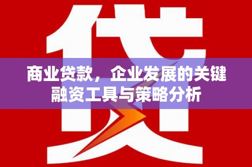 即墨商业贷款，企业发展的关键融资工具与策略分析