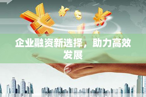 贵溪企业融资新选择，助力高效发展